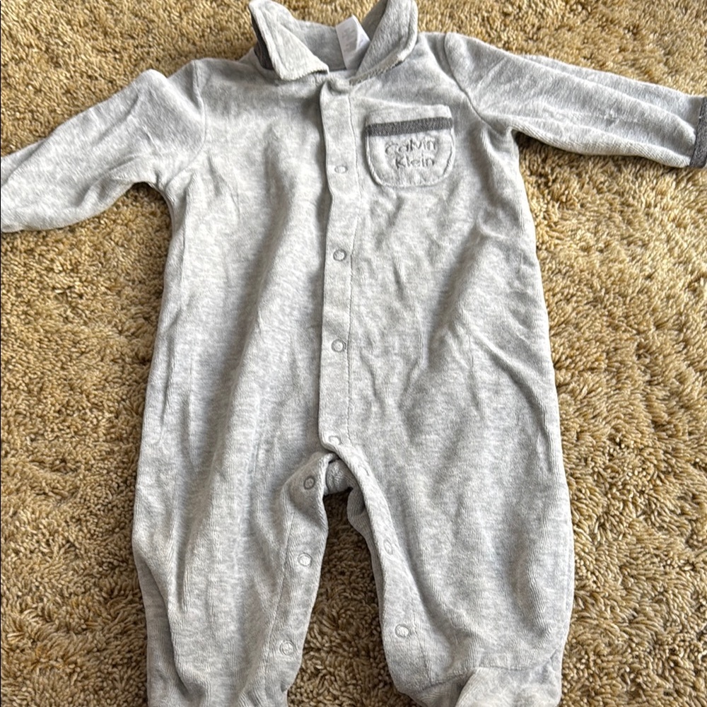 Calvin Klein Baby Gray Onesie